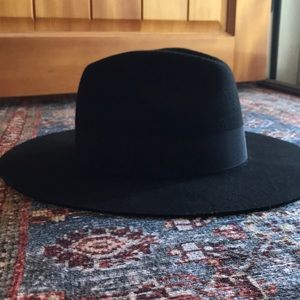 Black Wool Fedora Hat